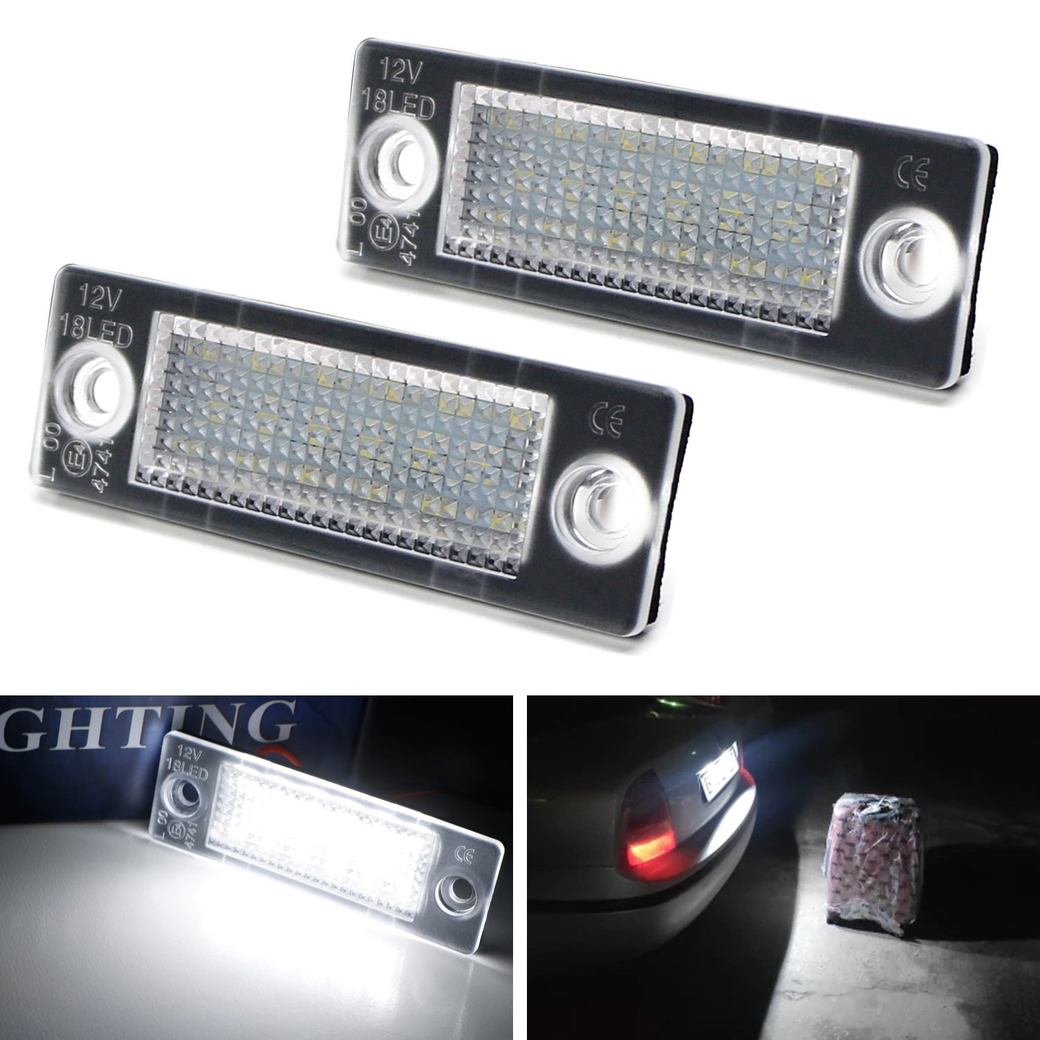 18 SMD White LED License Plate Lights for Volkswagen 2001-2005 Passat & 2005-2010 Jetta - Bright Replacement Bulbs for Nighttime Visibility & Enhanced Style