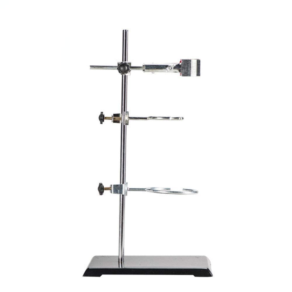 STEM Science Lab Kit - Iron Stand, Flask Clamp & Cross Clamp for Chemistry Experiments | Durable Silver Metalware for School Labs & Home Science Projects | Perfect for High School & College Chemistry Labs