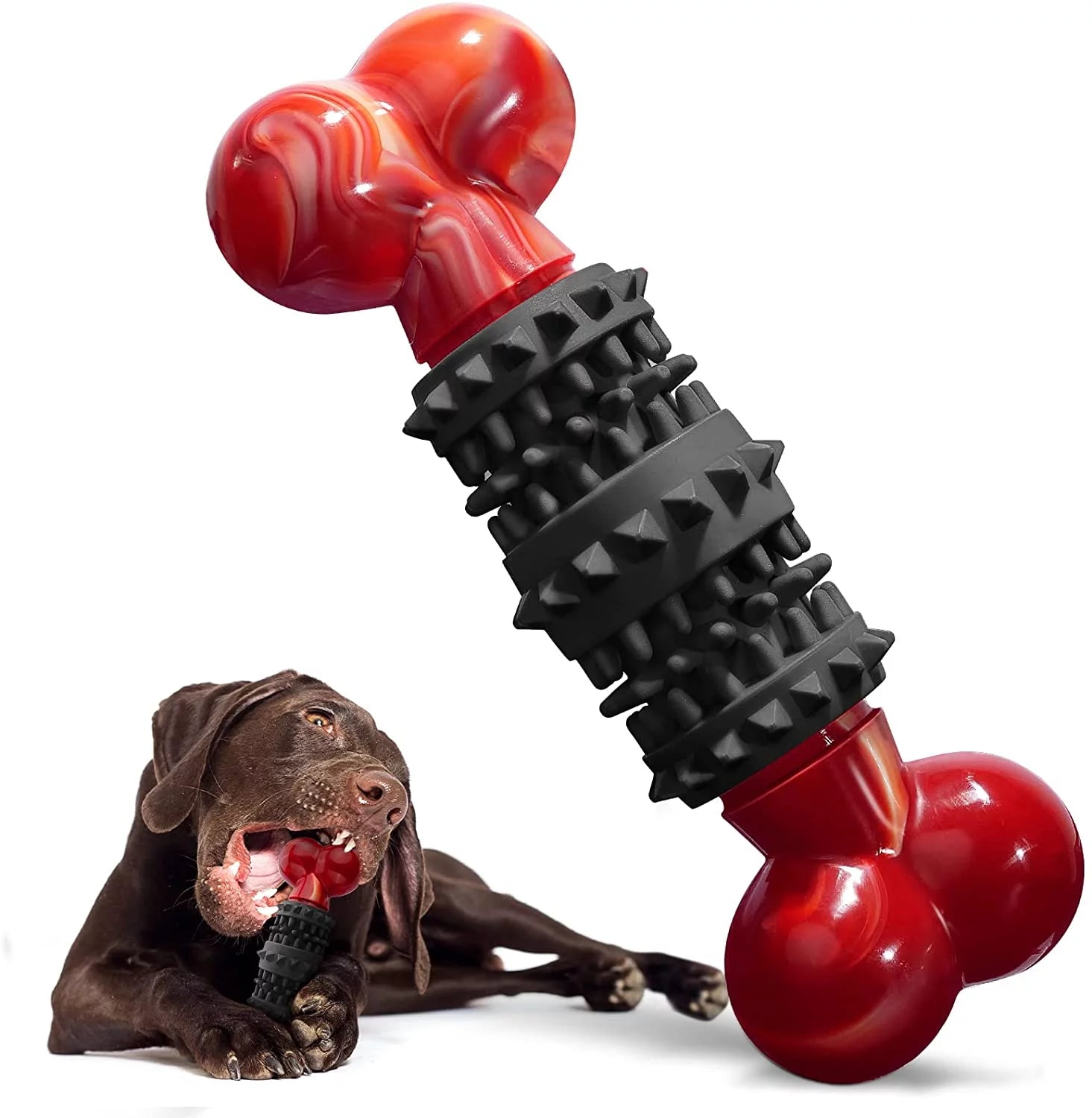Durable Dog Toys for Aggressive Chewers - Interactive Puzzle Chew Toys for Puppies & Adult Dogs - Tough Rubber Chew Toy for Birthday Gifts - Perfect for Indoor Play & Training