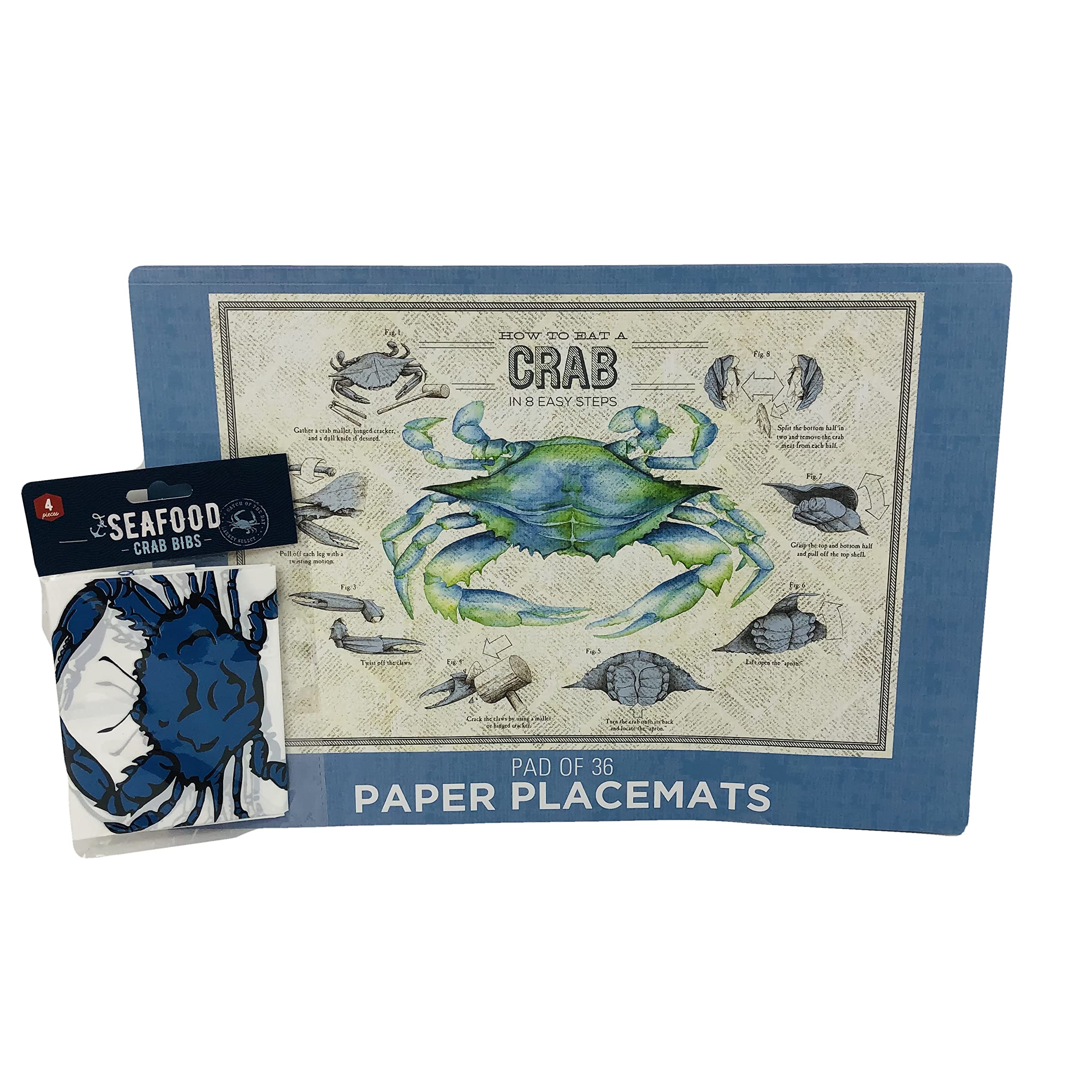 Oceovc Liphontcta Crab Feast Party Placemats & Noise-Canceling Wireless Earbuds - Perfect for Seafood Dinners, Home Decor, and Travel Use