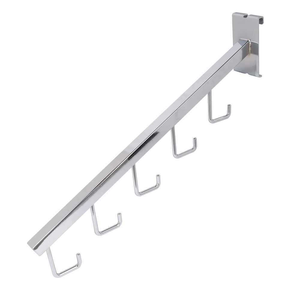 5 Hook Rectangular Tubing Waterfall 17 Inch Chrome - Factory Sealed Case (24 Pieces) - Perfect for Bathroom, Spa, and Poolside Towel Hanging
