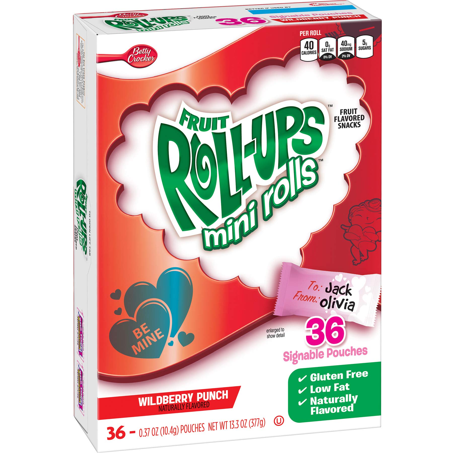 Betty Crocker Fruit Roll-ups Mini Rolls Wildberry Punch - 36 Count (Pack of 2) | 0.37 Oz Fruit Flavored Snacks for Kids Lunch Box & On-the-Go Healthy Treats