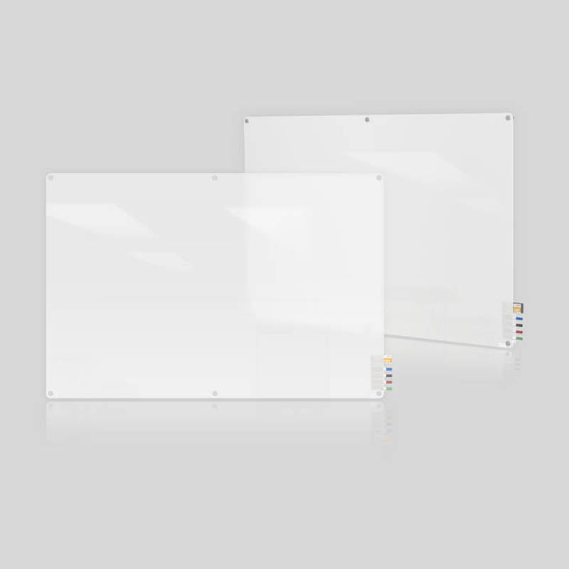 Premium Harmony Glass Whiteboard with Rounded Corners & Frosted Surface - Perfect for Office Meetings, Home Office, and Classroom Presentations