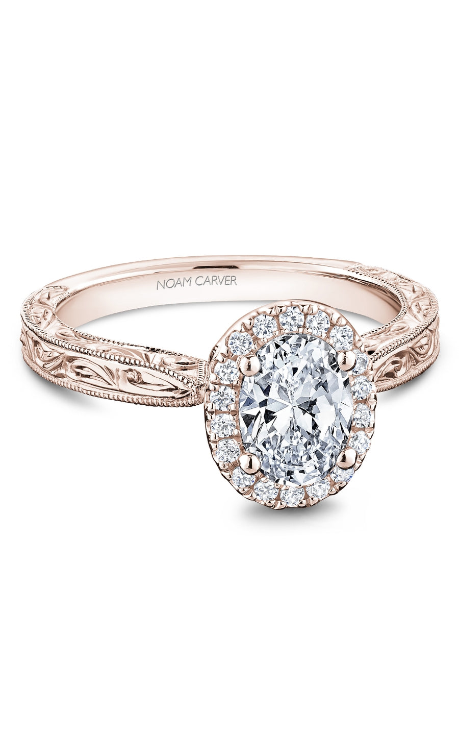 Noam Carver 14K White Gold Bridal Engagement Ring with Round Cut Diamond - Perfect for Proposals, Anniversaries & Wedding Bands