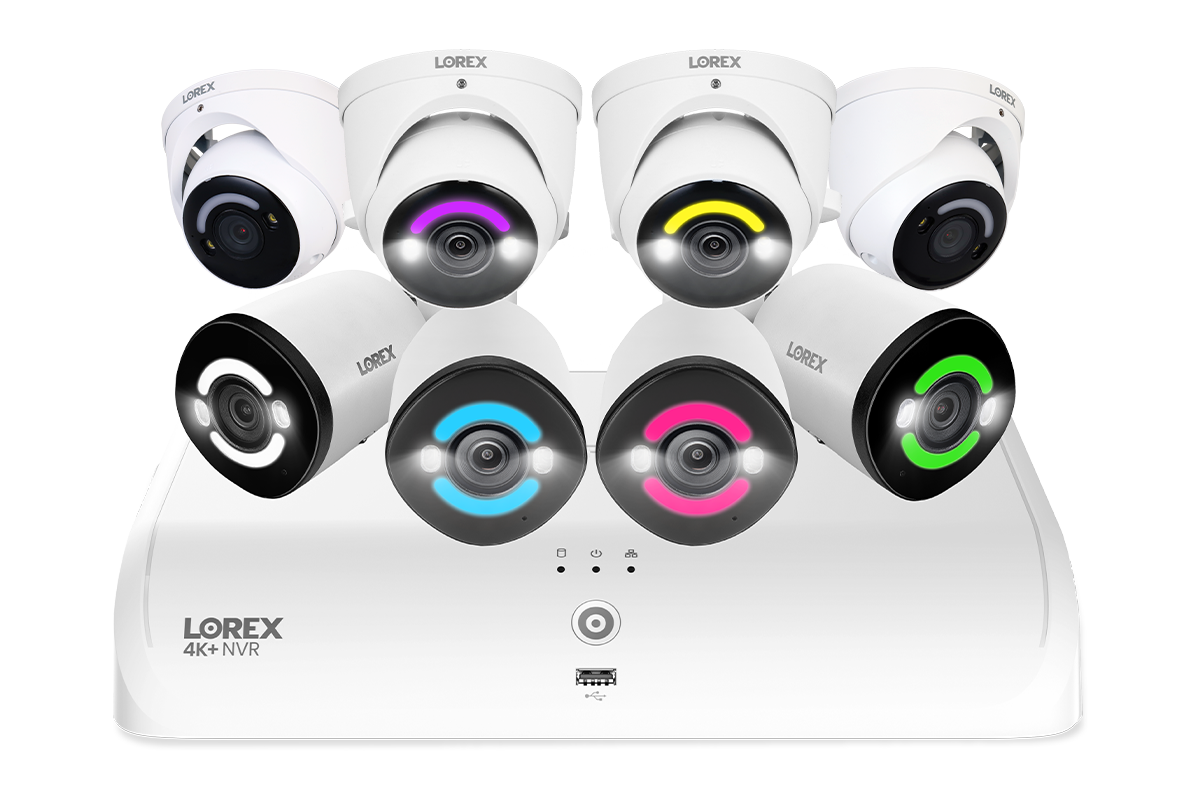 Lorex 4K Ultra HD Wired NVR Security System with 4 Bullet & 4 Dome IP Cameras - 12MP Resolution, Smart Security Lighting - Ideal for Home & Business Surveillance