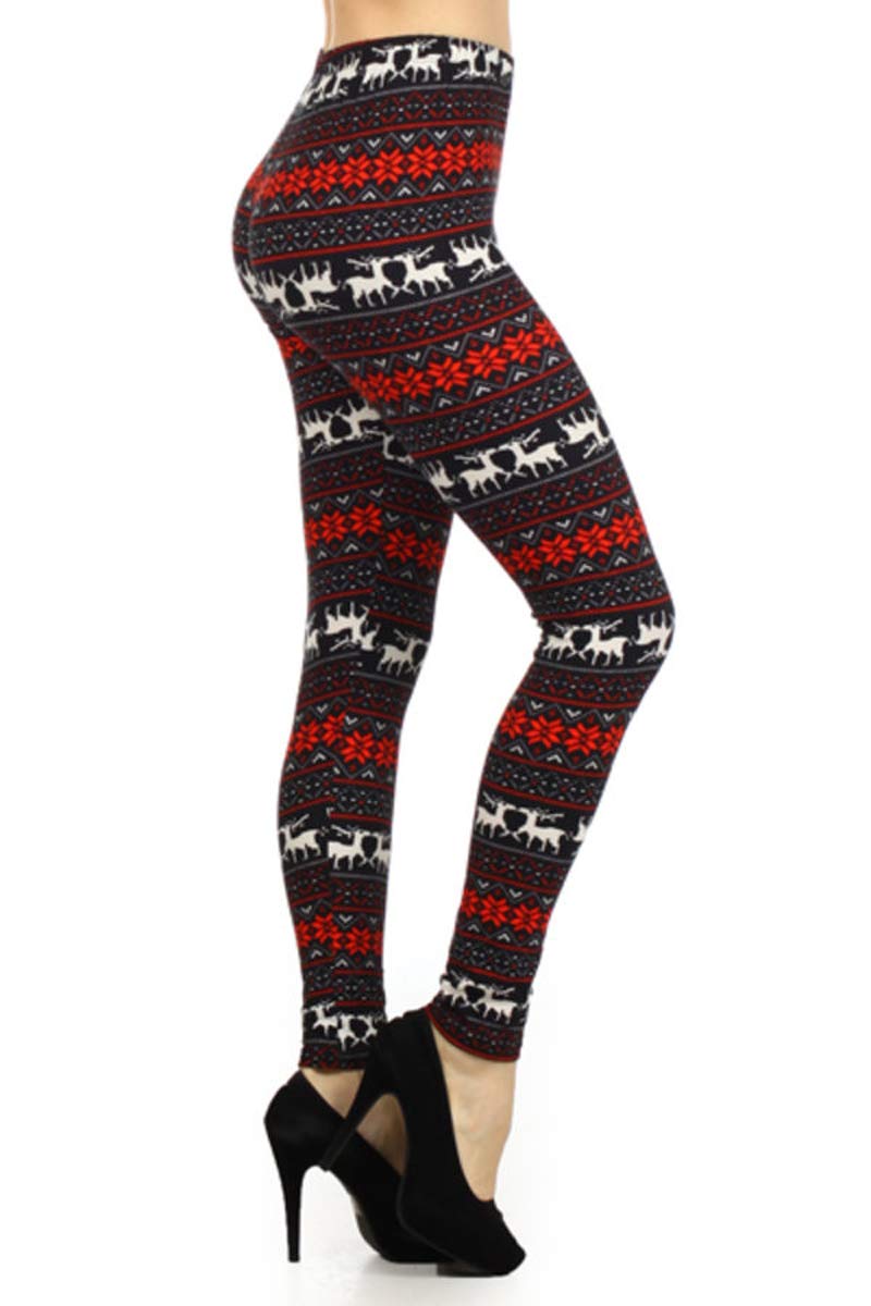 Leggings Depot Women's High Waisted Christmas Holiday Print Leggings - Festive Novelty Pants for Xmas, Winter & Holiday Parties (Plus Size Available) - Perfect for Family Gatherings, Office Celebrations & Seasonal Photoshoots