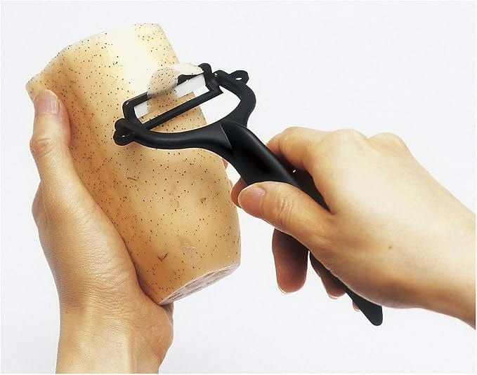 Kyocera Y-Shaped Ceramic Peeler - Ultra Sharp Vegetable & Fruit Peeler for Effortless Peeling - Perfect for Potatoes, Carrots, Apples & More