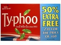Typhoo Black Tea Bags 240 Count (160 Tea Bags + 80 Free) - 2 Pack Box - Perfect for Home, Office & Hospitality Use