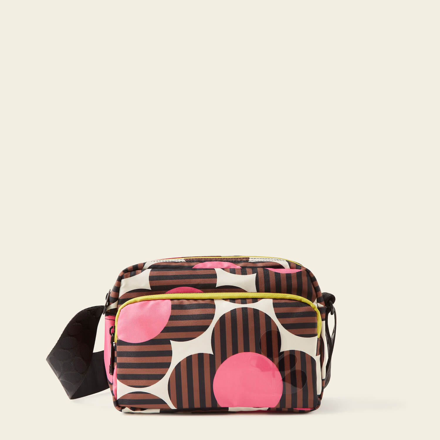 Angle Camera Bag - Striped Flower Azalea Design - Perfect for Travel, Photography & Everyday Use