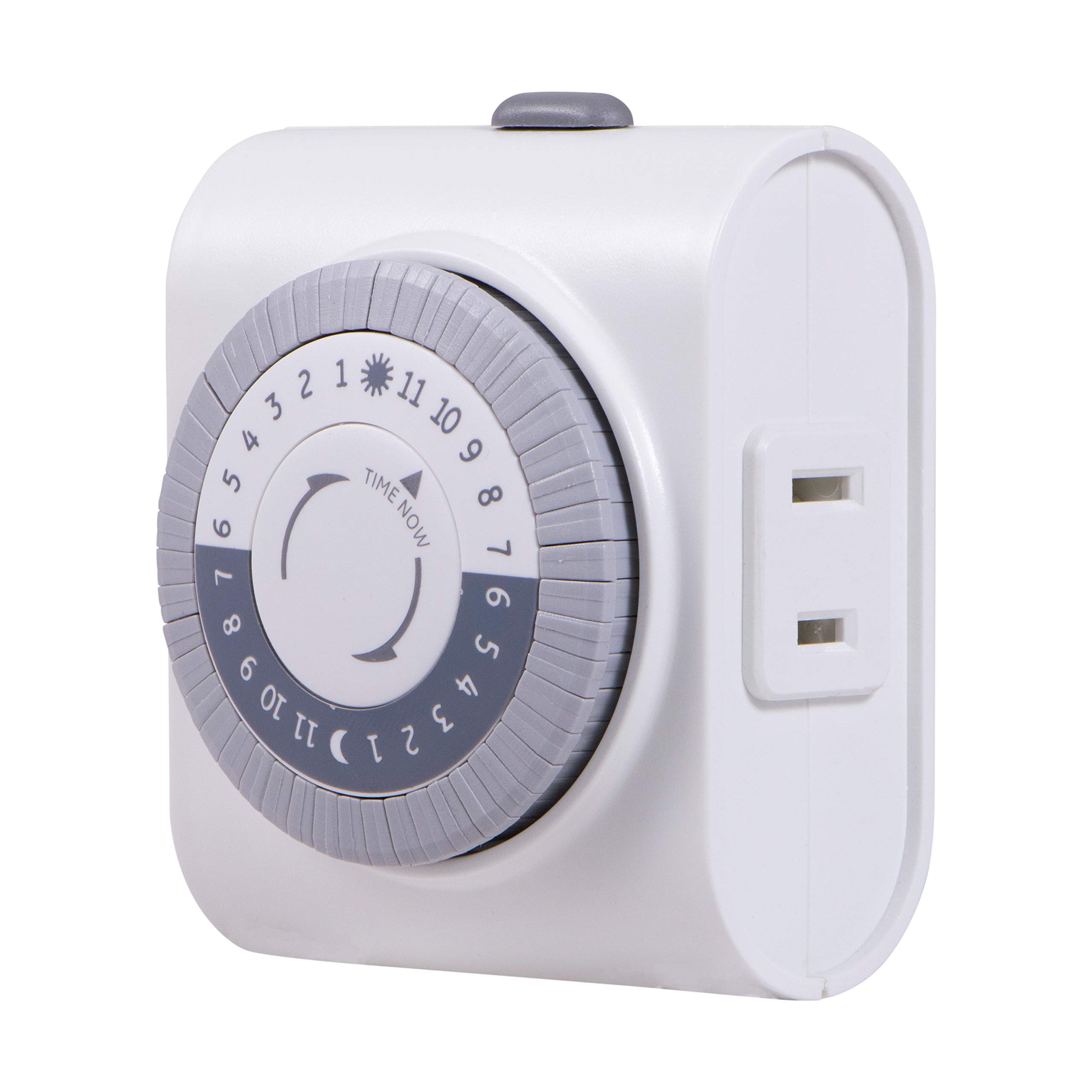 GE 15076 24-Hour Mechanical Outlet Timer - Heavy Duty Plug-in Timer for Lights, Appliances & Holiday Decorations - Perfect for Indoor & Outdoor Use