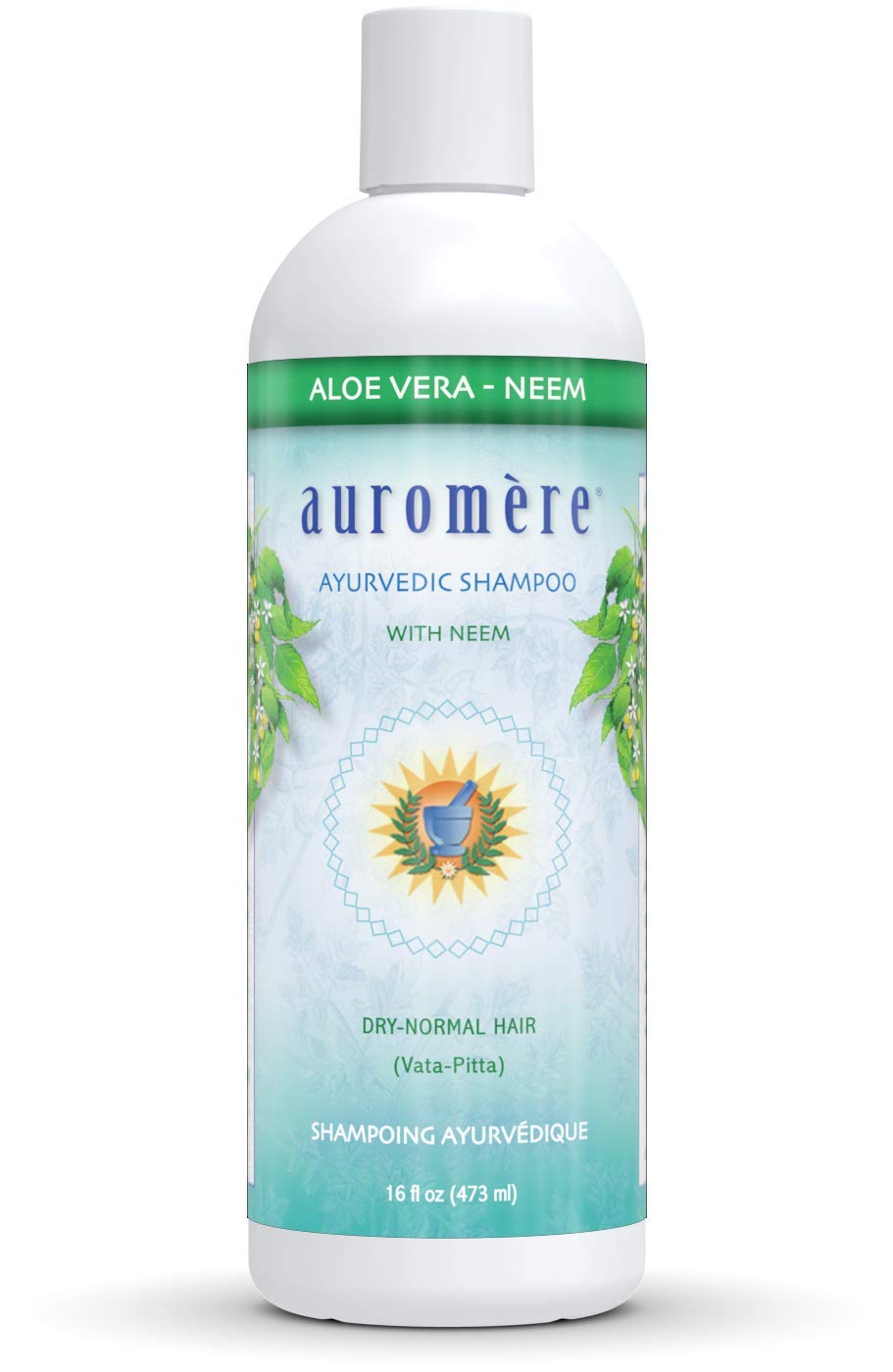 Auromere Neem & Aloe Vera Shampoo - 16 Fl Oz (Pack of 8) | Natural Hair Care for Dry Scalp & Dandruff Relief | Perfect for Daily Use & Ayurvedic Hair Treatment
