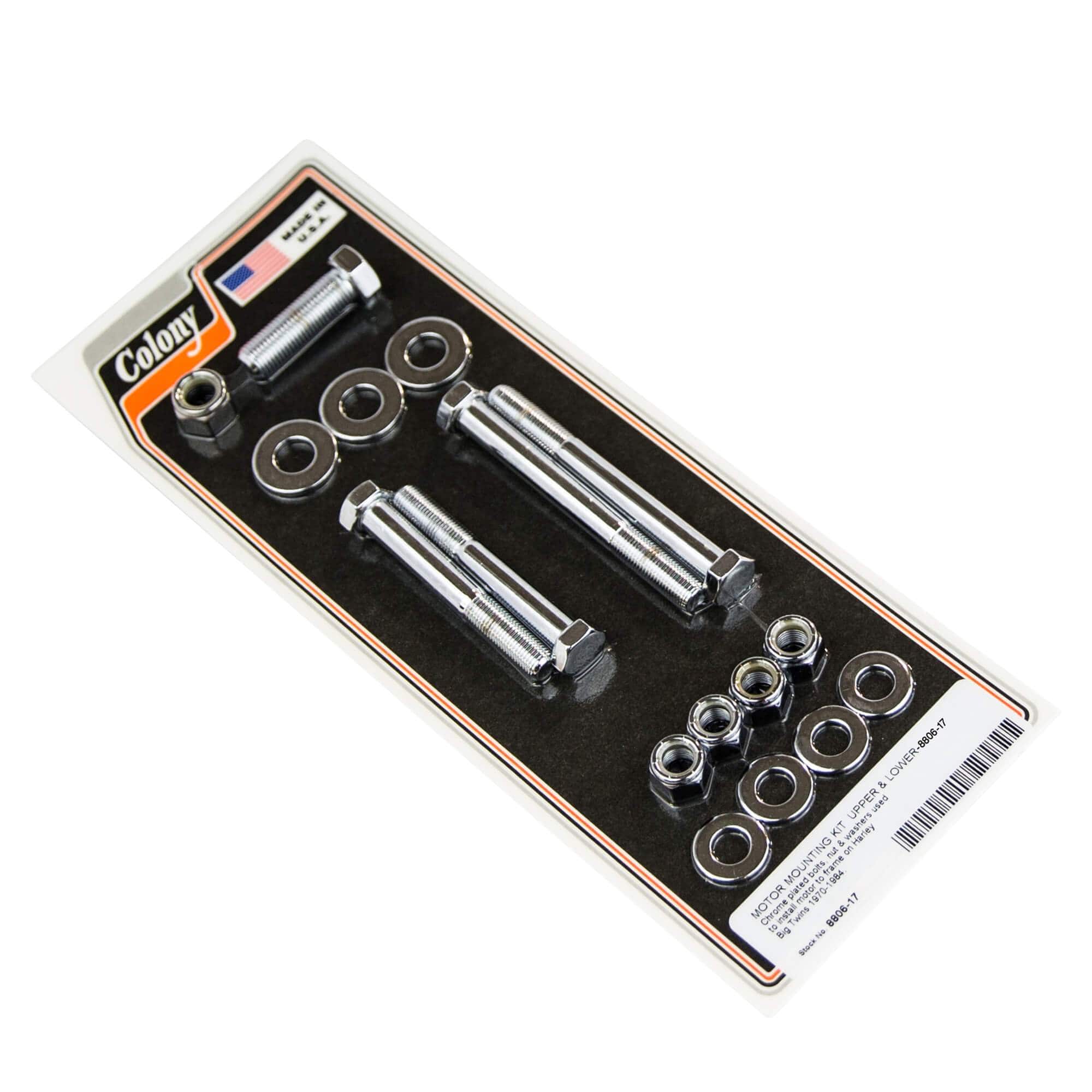 1970-1984 Harley Davidson Big Twin 17 Motor Mounting Kit - Upper & Lower Chrome Plated for Improved Engine Stability & Smooth Ride | Perfect for Classic Bike Restoration & Custom Builds