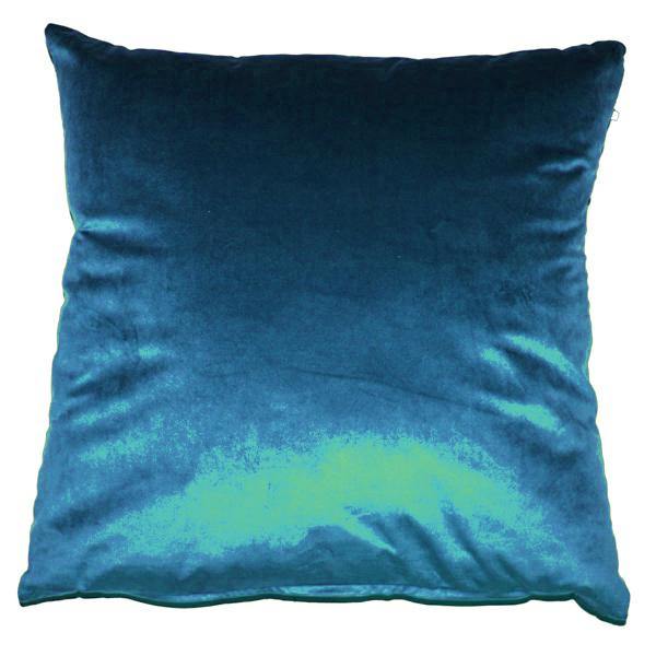 Luxury Opulence Velvet Filled 18-Inch Square Throw Pillow Cushion - Teal Blue Home Decor for Sofa, Bed, Living Room & Lounge