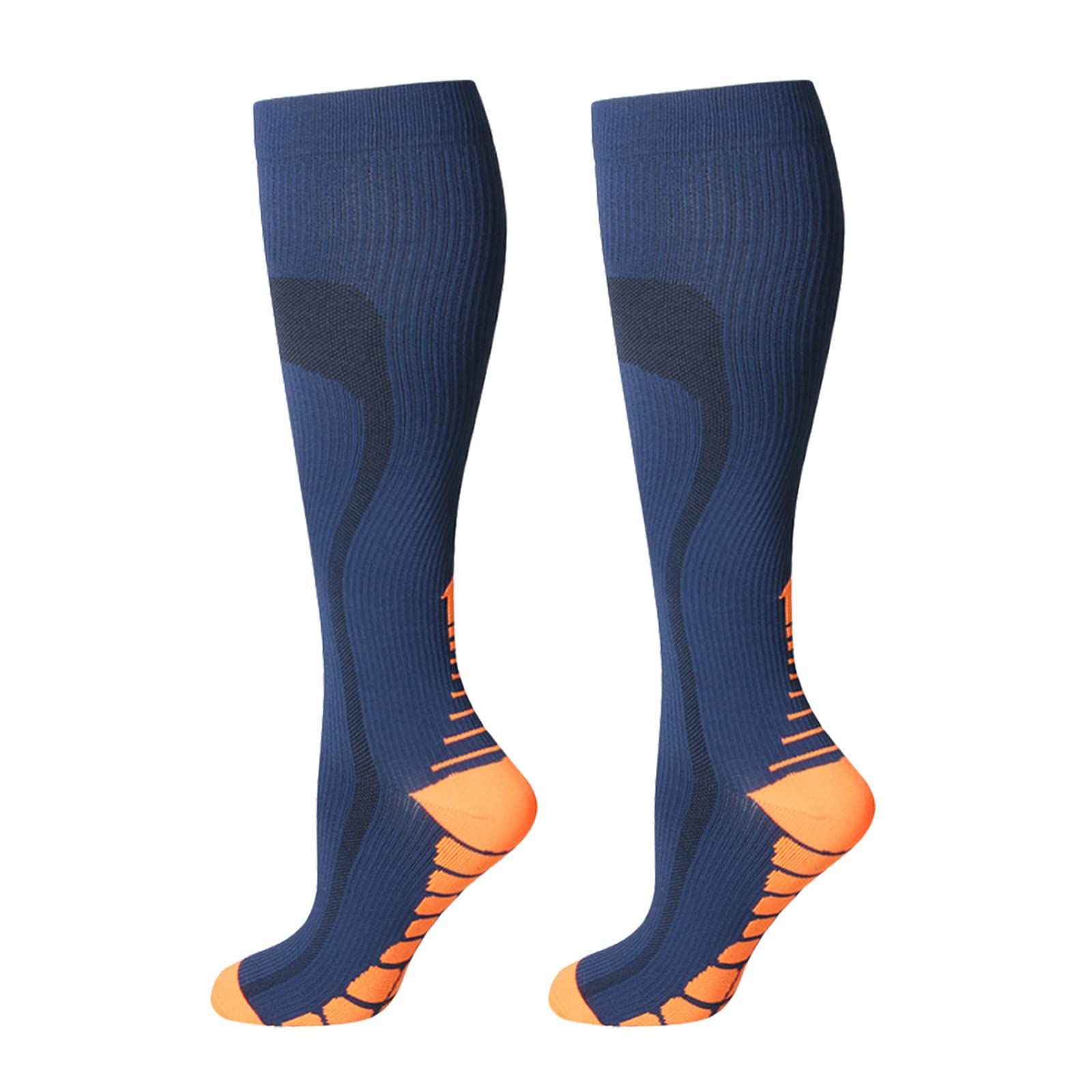 Breathable Compression Socks for Men & Women - Running, Cycling & Fashion Stripe Athletic Socks - Moisture-Wicking & Arch Support for Sports, Travel & Everyday Wear