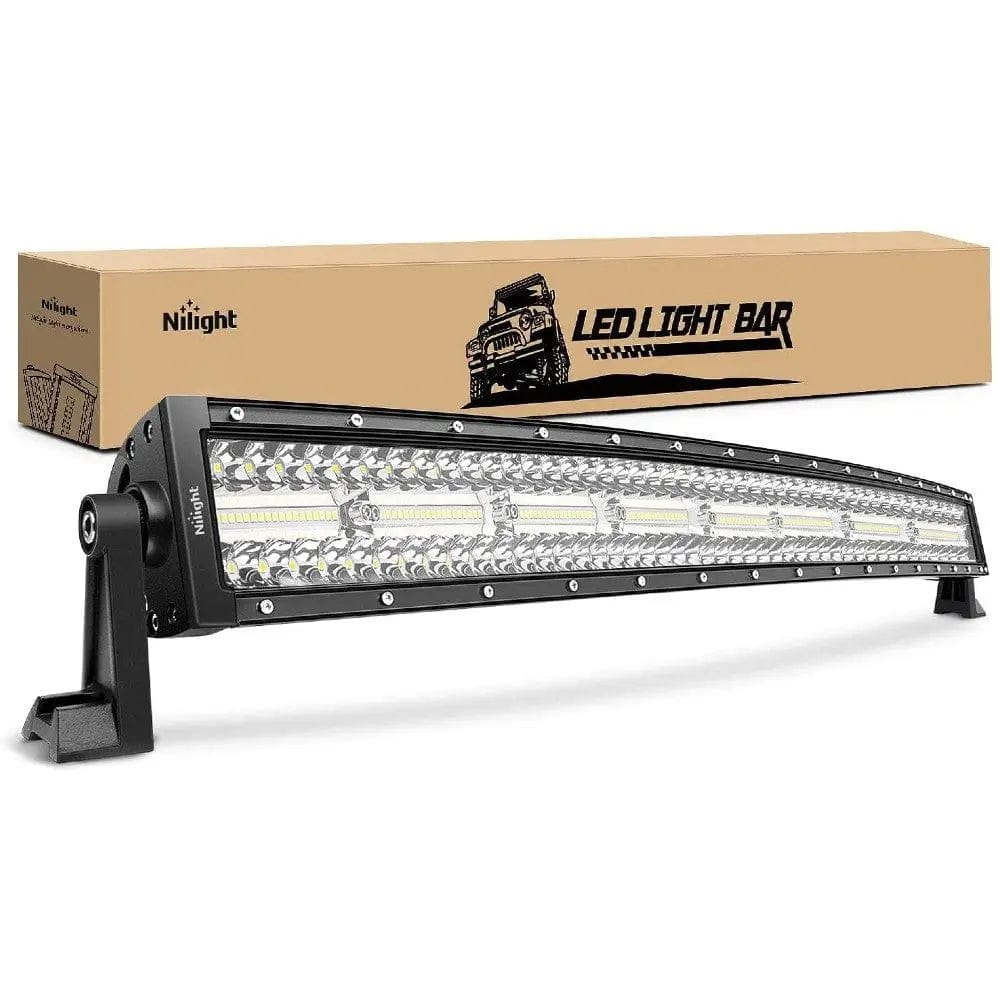 33 Inch 256 LED Chips Triple Row Curved Spot Flood LED Light Bar for Off-Road Trucks, ATVs, Boats - Waterproof, High Brightness Driving Lights for Night Adventure & Work