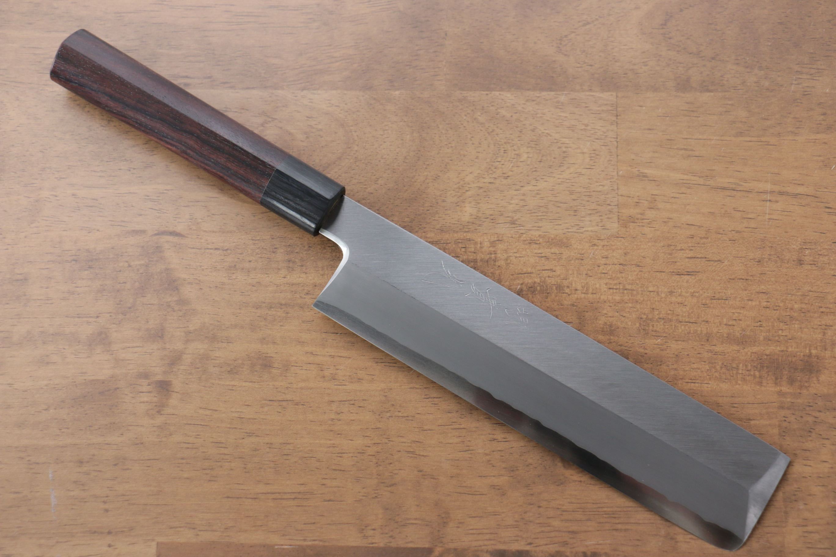 Premium Jikko Silver Steel No.3 Usuba 210mm Japanese Kitchen Knife with Shitan Handle - Professional Chef's Knife for Slicing, Dicing & Precision Vegetable Cutting