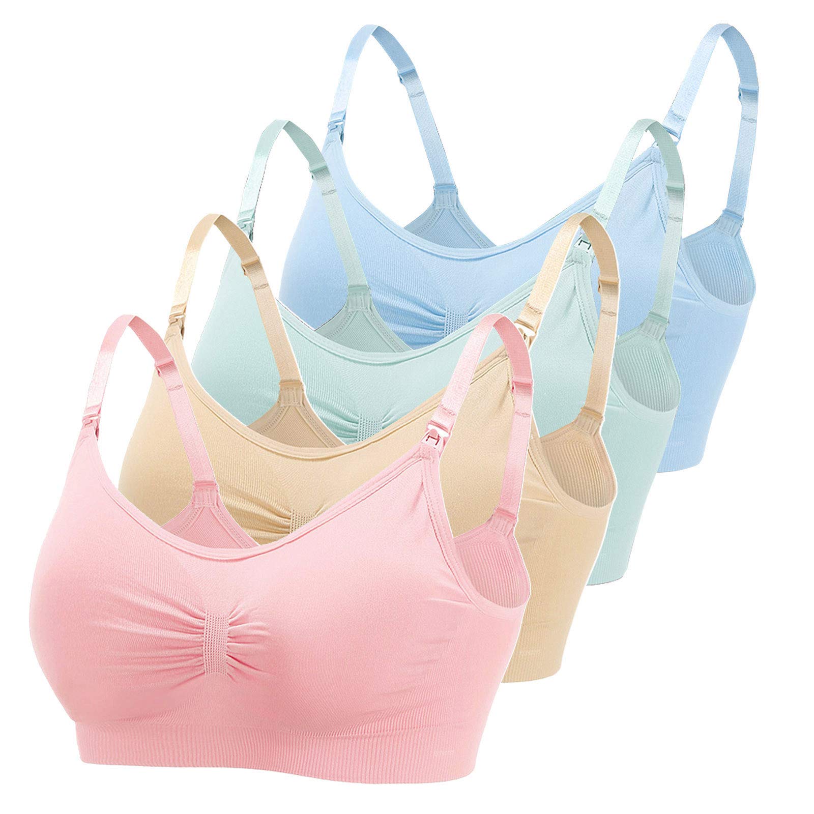 Narumard 4-Pack Maternity Nursing Sleep Bras for Women - Soft Comfortable Breastfeeding Bras, Sheer Lingerie for Pregnancy & Postpartum - Perfect for Nighttime Nursing and Relaxing at Home