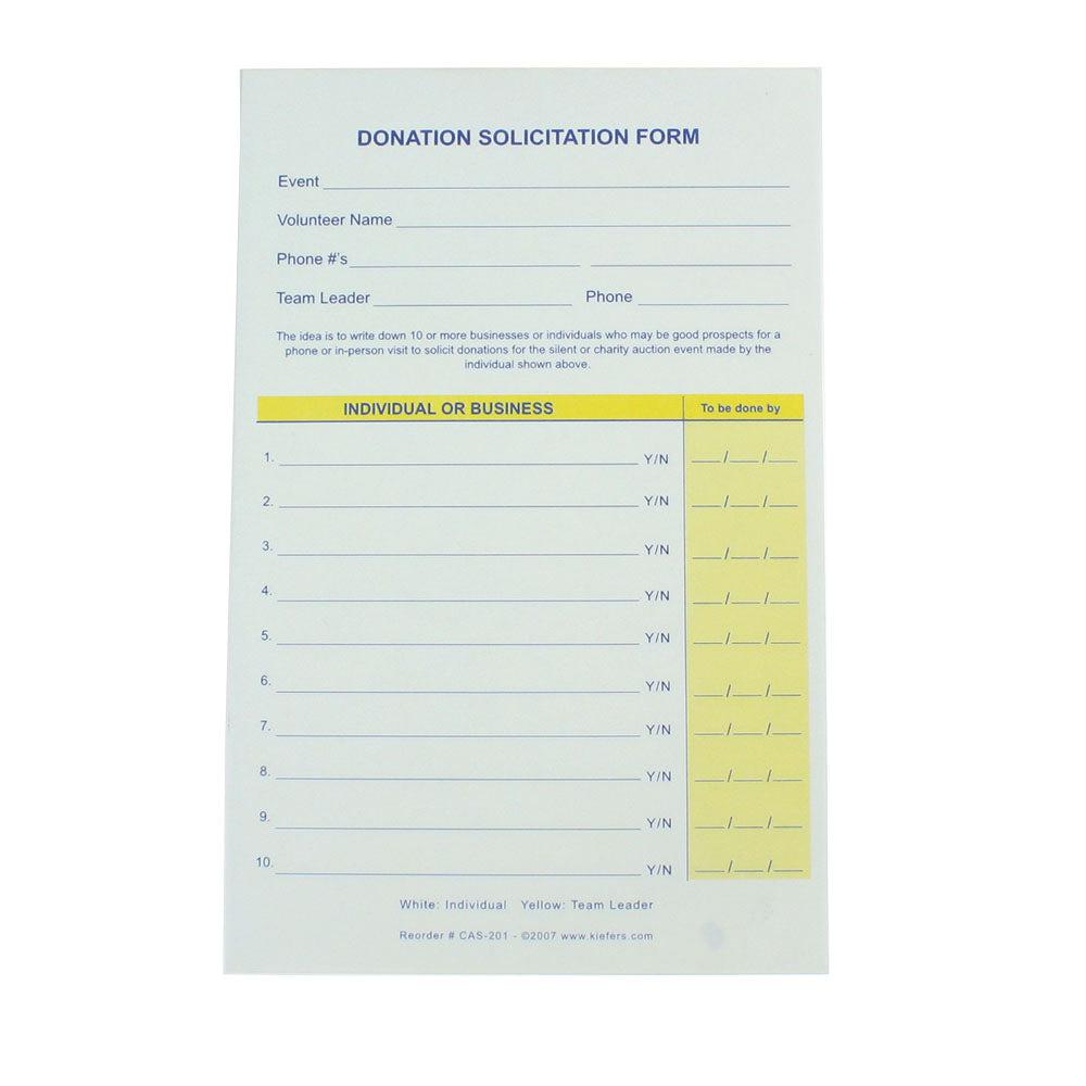25-Pack Donation Solicitation Forms - 1 or 2 Part Carbonless Fundraising Forms for Nonprofits & Charities | Perfect for Church Donations, School Fundraisers & Charity Events