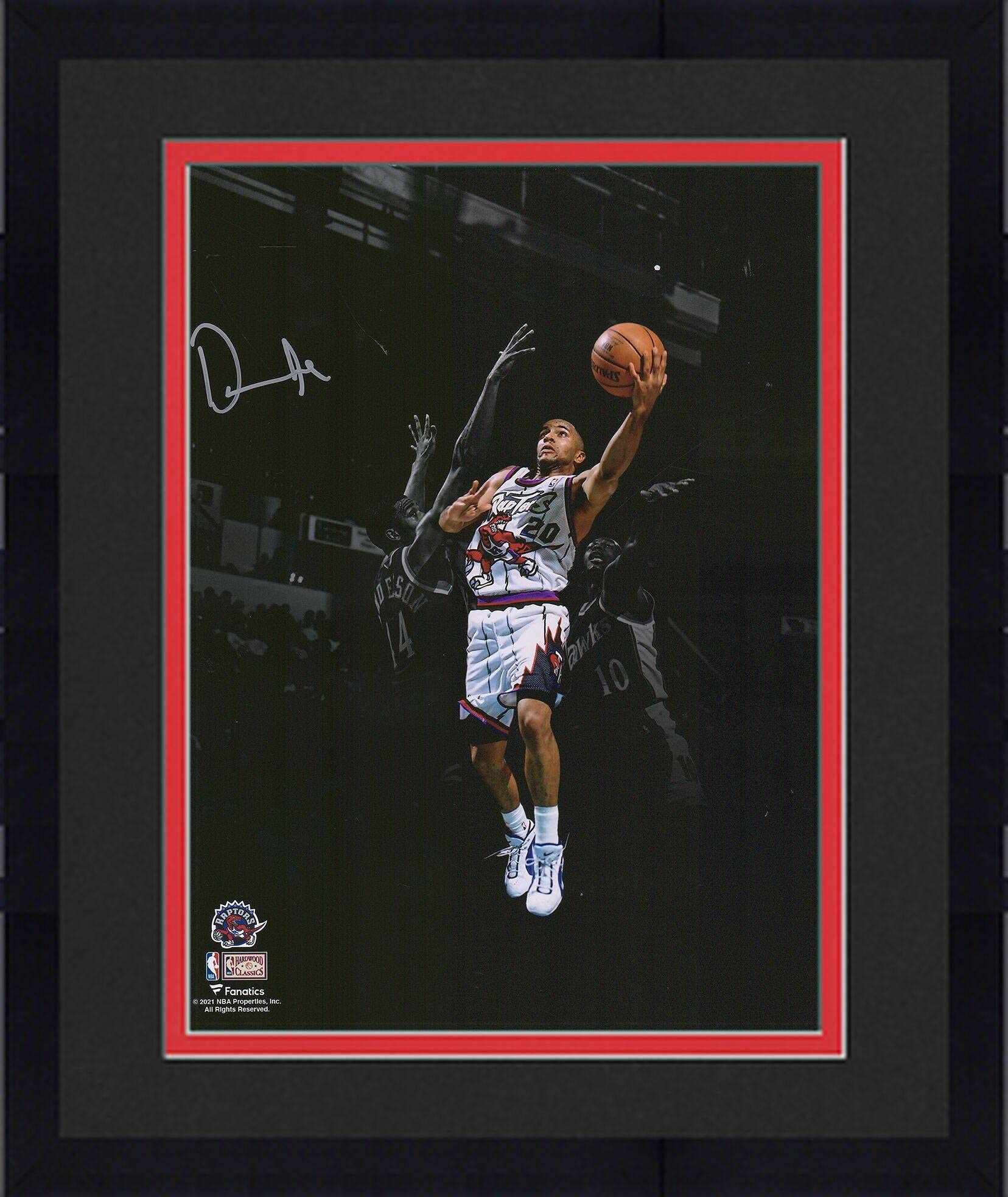 Framed Damon Stoudamire Toronto Raptors Autographed 11x14 NBA Photo - Signed Spotlight Layup Action Shot - Perfect for Sports Memorabilia Collections & Man Cave Decor