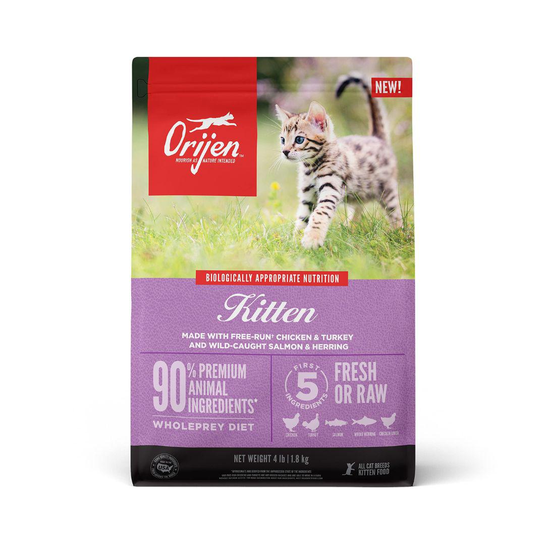 ORIJEN Grain Free Dry Cat Food for Kittens - High Protein Kitten Food for Healthy Growth - Perfect for Indoor & Outdoor Kittens