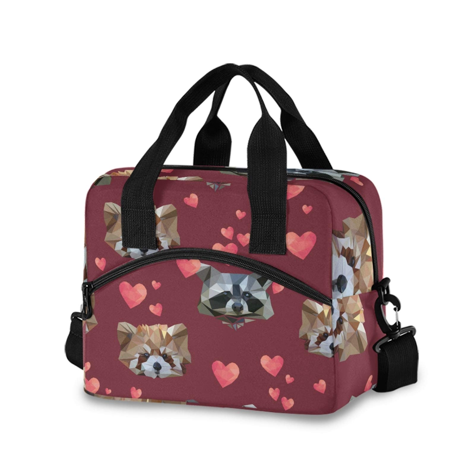 Red Panda Insulated Lunch Bag for Women - Crossbody Lunch Box Cooler with Adjustable Strap - Perfect for Work, School, Picnics & Outdoor Activities
