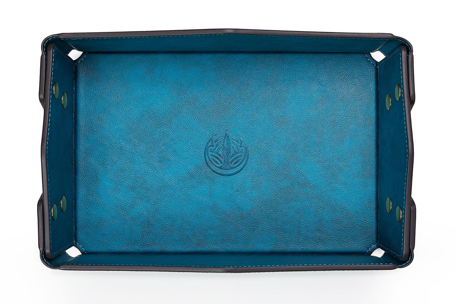 OARIE Leather Jewelry Organizer Tray - Bedside Storage Tray for Keys, Wallet & Coins | Travel Valet Tray | PU Leather Dark Green | Perfect for Nightstand, Dresser & Vanity Organization