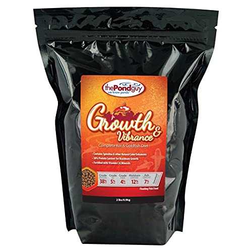 Premium Growth & Vibrance Fish Food for Koi & Goldfish - High Protein Floating Pellets for Balanced Nutrition, 12 lbs - Ideal for Pond & Aquarium Fish Care