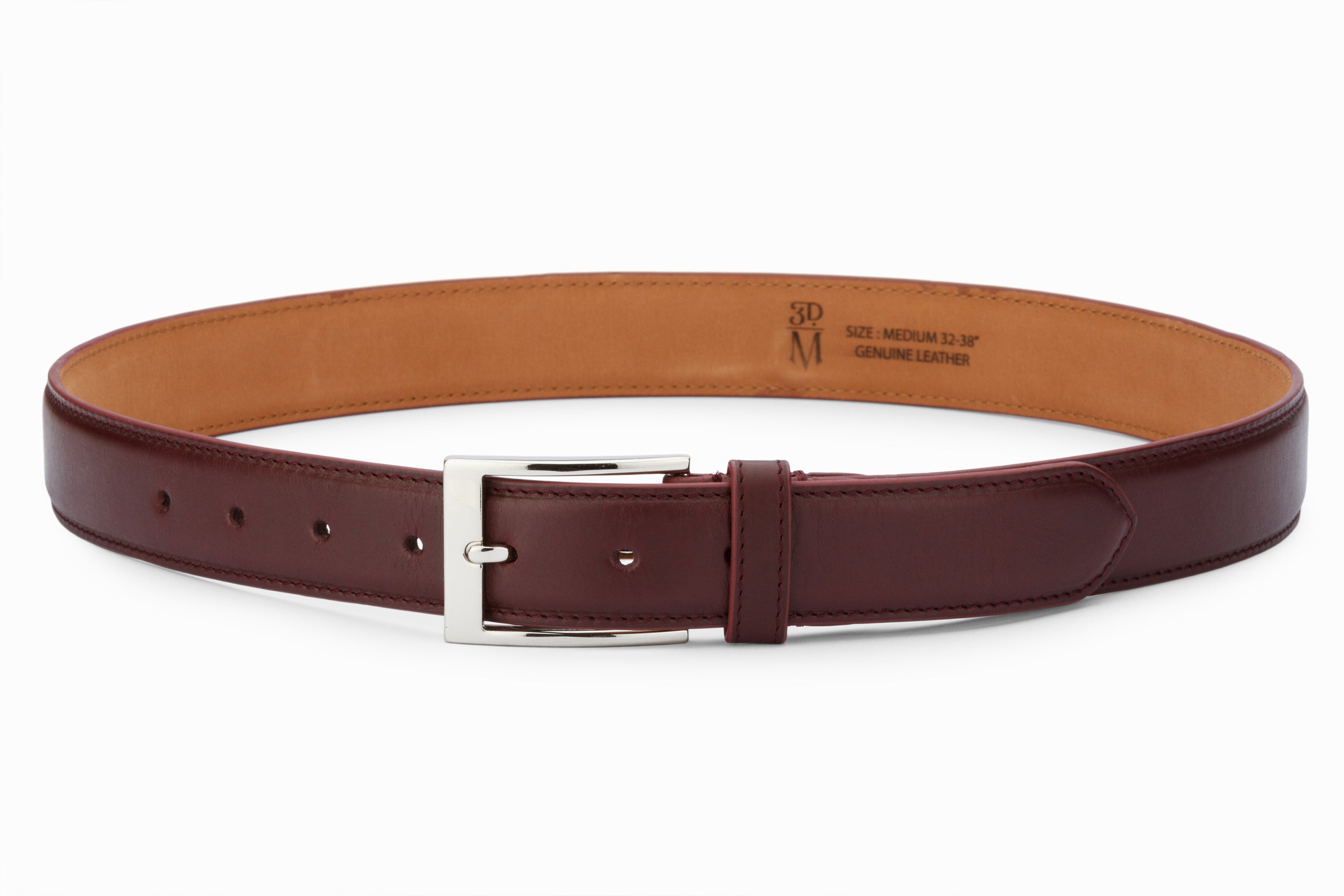 Oxblood Flat Belt for Women & Men - Stylish Vintage Leather Waist Belt - Perfect for Casual Outfits, Jeans, Dresses & Office Wear