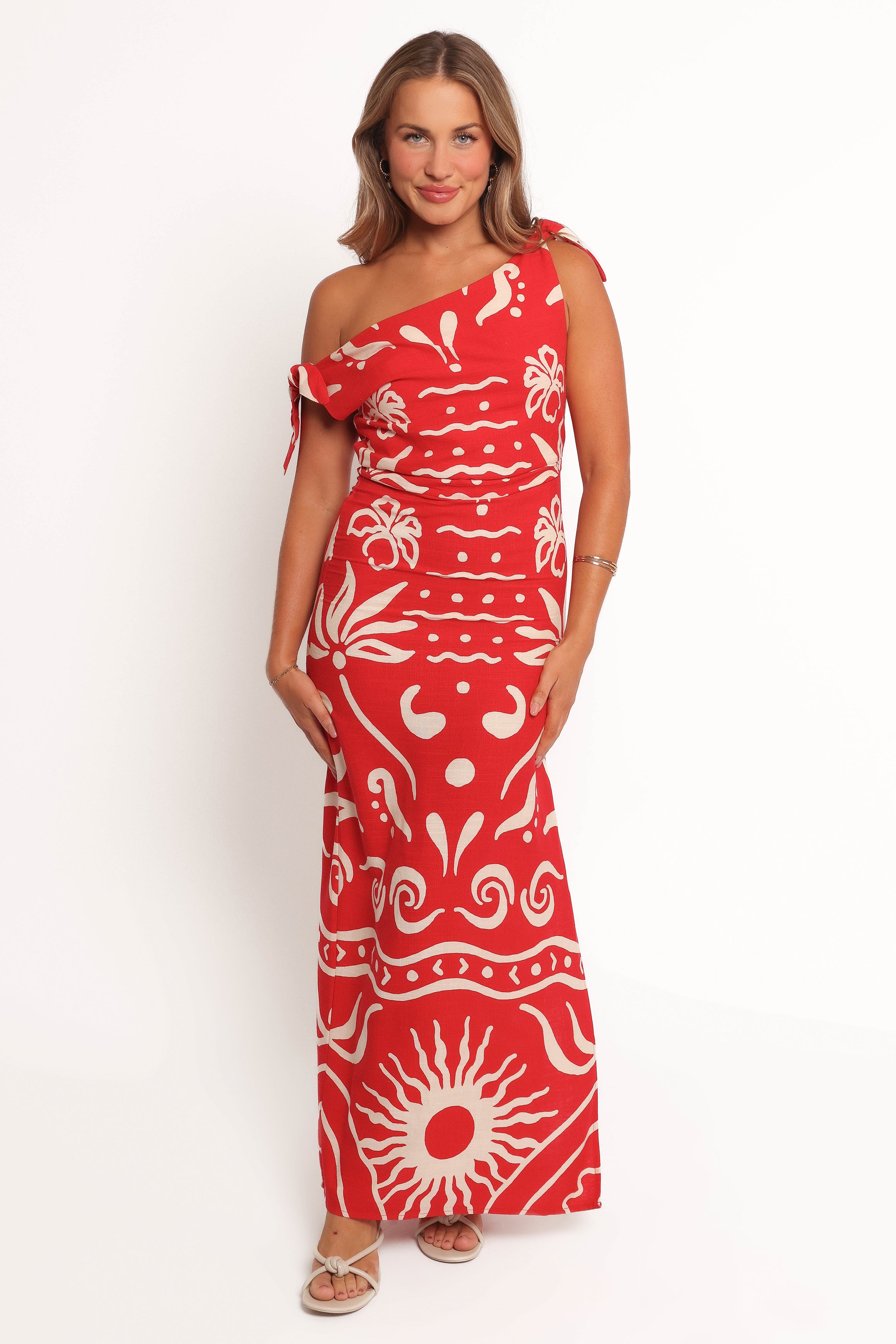 Brigid Midi Dress - Floral Sunburst Print Summer Dress for Women | Casual & Party Wear | Perfect for Beach, Vacation & Date Nights