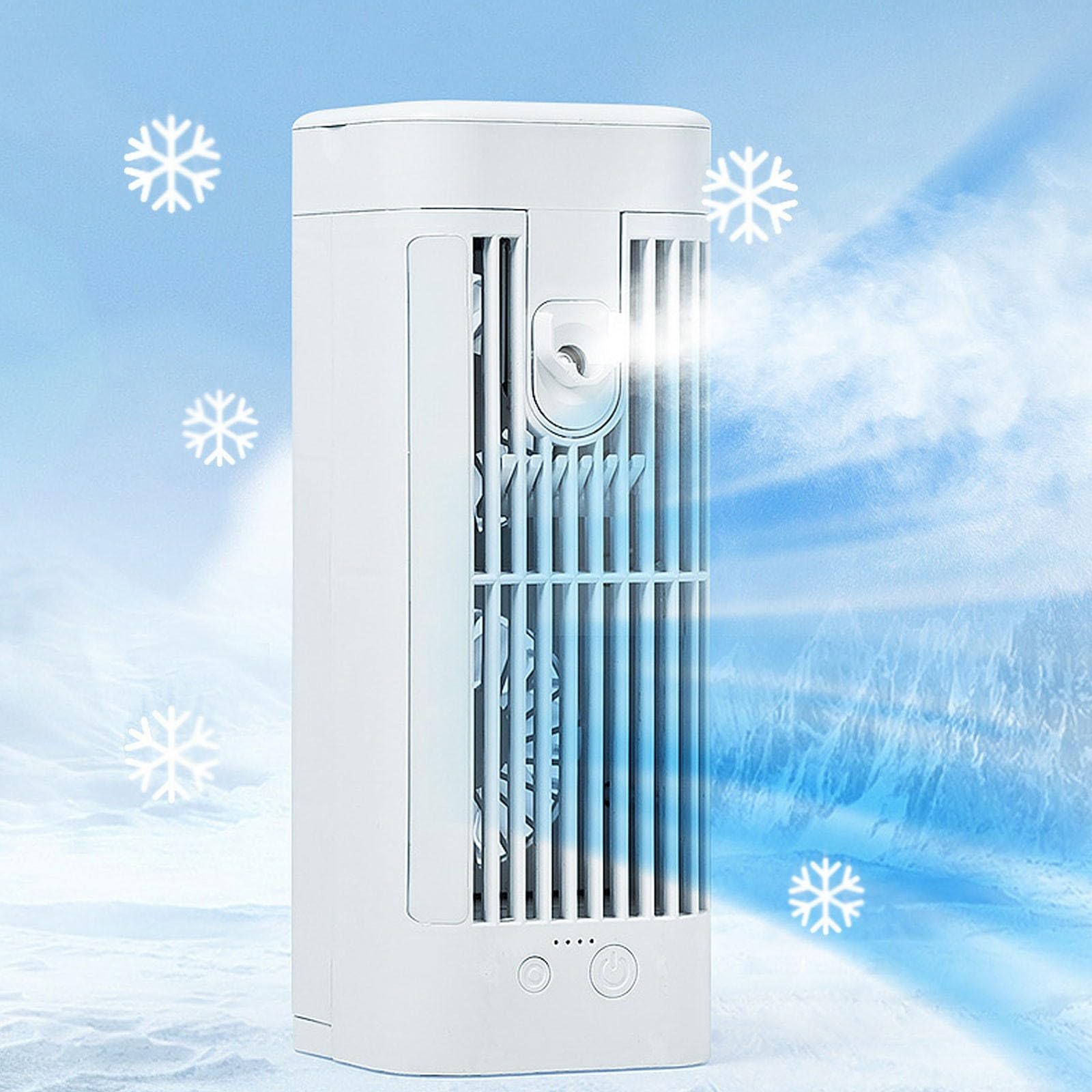 Portable USB Rechargeable Mini Air Cooler Fan with Night Light - Quiet Personal Desk Fan for Home, Office, Bedroom | Perfect for Summer Cooling, Night Use & Indoor Air Circulation