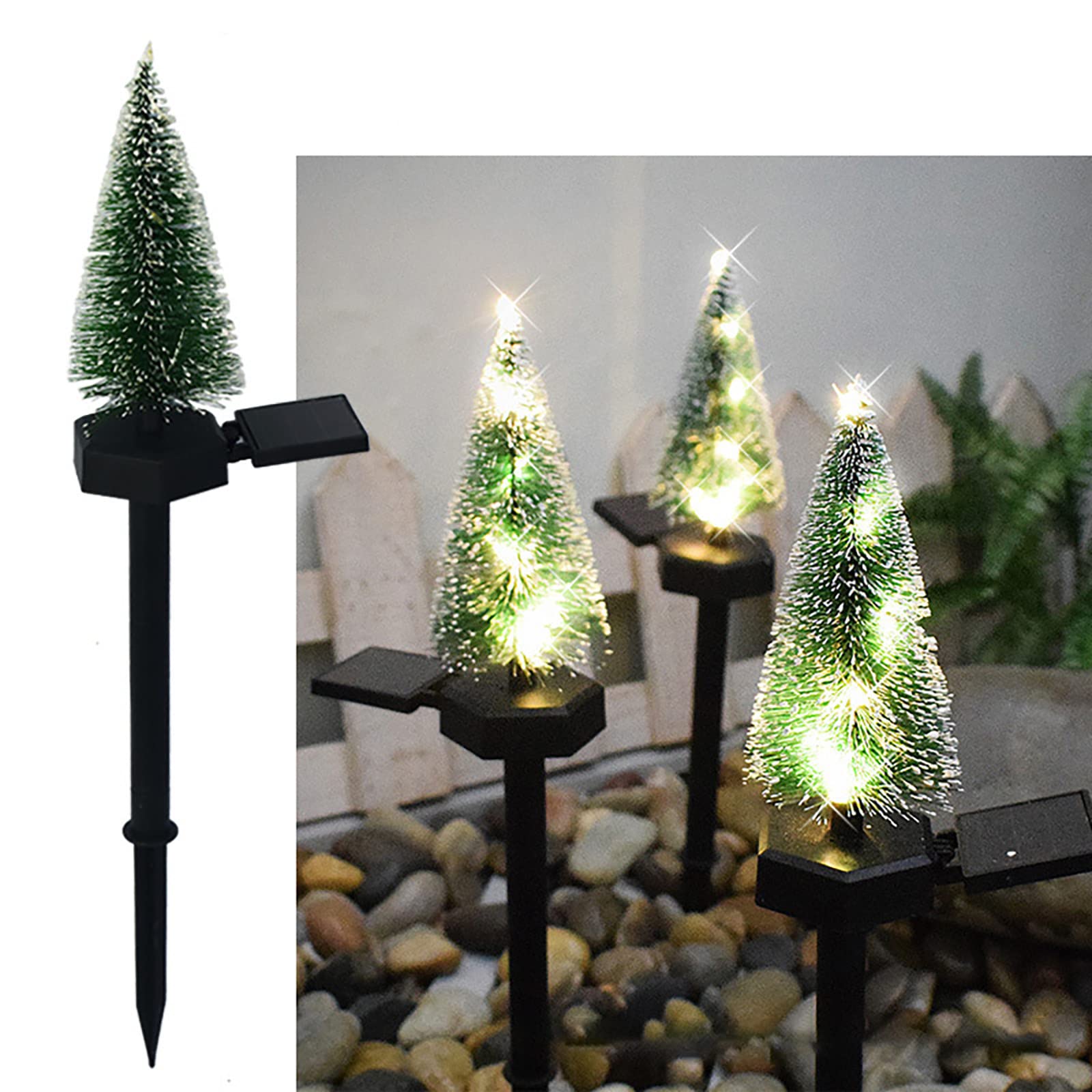 Solar Christmas Tree Pathway Lights Outdoor - Waterproof Garden Decoration with Solar Power (1 Pack) - Perfect for Holiday Yard Decor, Walkway Marking & Festive Landscape Lighting