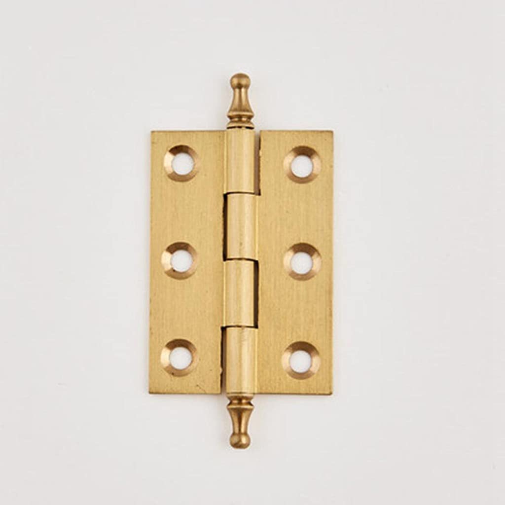 Kigauru 5 Pack Brushed Brass Cabinet Hinges - 75mm Decorative Door Butt Hinges for Cupboard, Wardrobe & Furniture - Gold Finish for Classic Home Decor