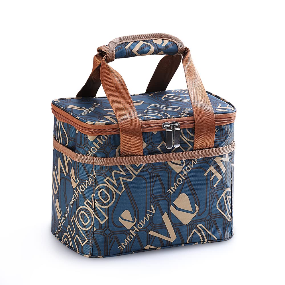 VANDHOME Insulated Lunch Bag for Women & Men - Reusable Sandwich & Snack Container, Portable Cooler Tote Bag for School, Work, Picnic, Travel (9.4