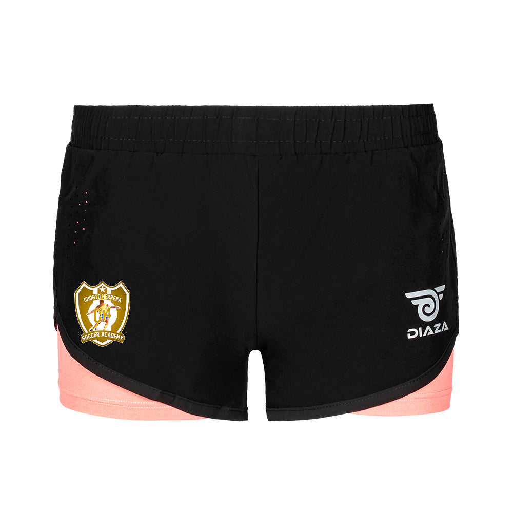 CH4 Rosa Shorts for Women - Black & Pink High Waist Biker Shorts - Comfortable Workout Yoga Running Gym Athletic Shorts