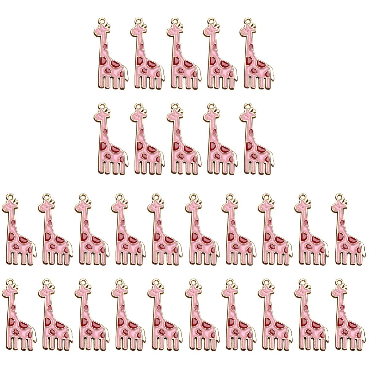 SOIMISS 30-Piece Cute Giraffe Charms for Jewelry Making - Trendy Cartoon Pendants for Girls DIY Fashion Accessories - Perfect for Bracelets, Necklaces & Craft Projects