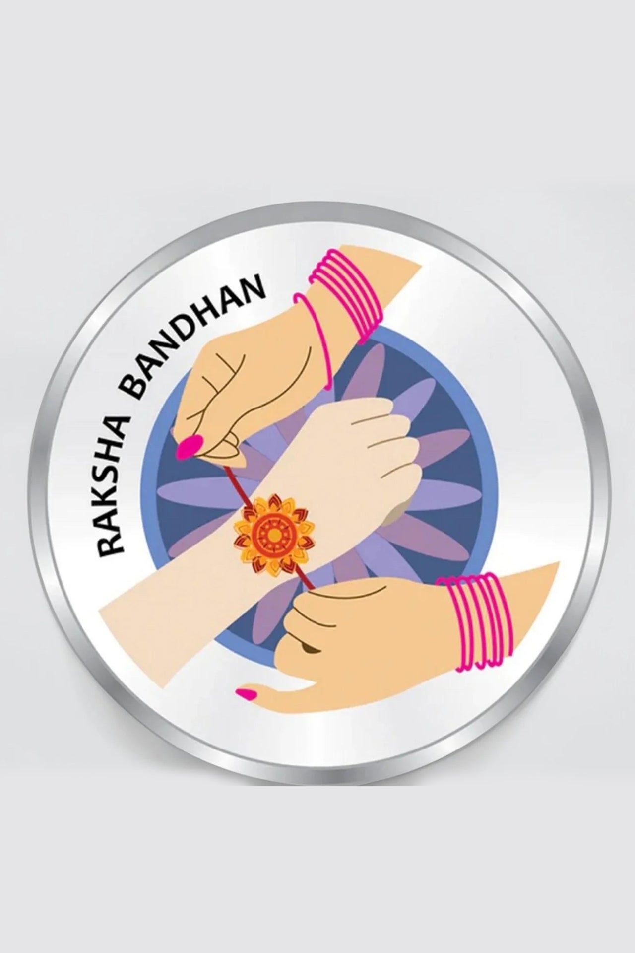 999 Pure Silver Raksha Bandhan Coin - Authentic Gift for Siblings, Blessings & Protection - Perfect for Rakhi Festival, Indian Traditions & Spiritual Ceremonies