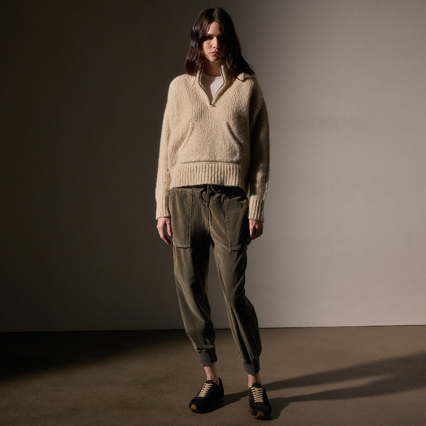 Luxury Cashmere Blend Half Zip Sweater for Women | Soft & Warm Winter Pullover | Perfect for Office, Travel & Casual Outfits (Biscotti)