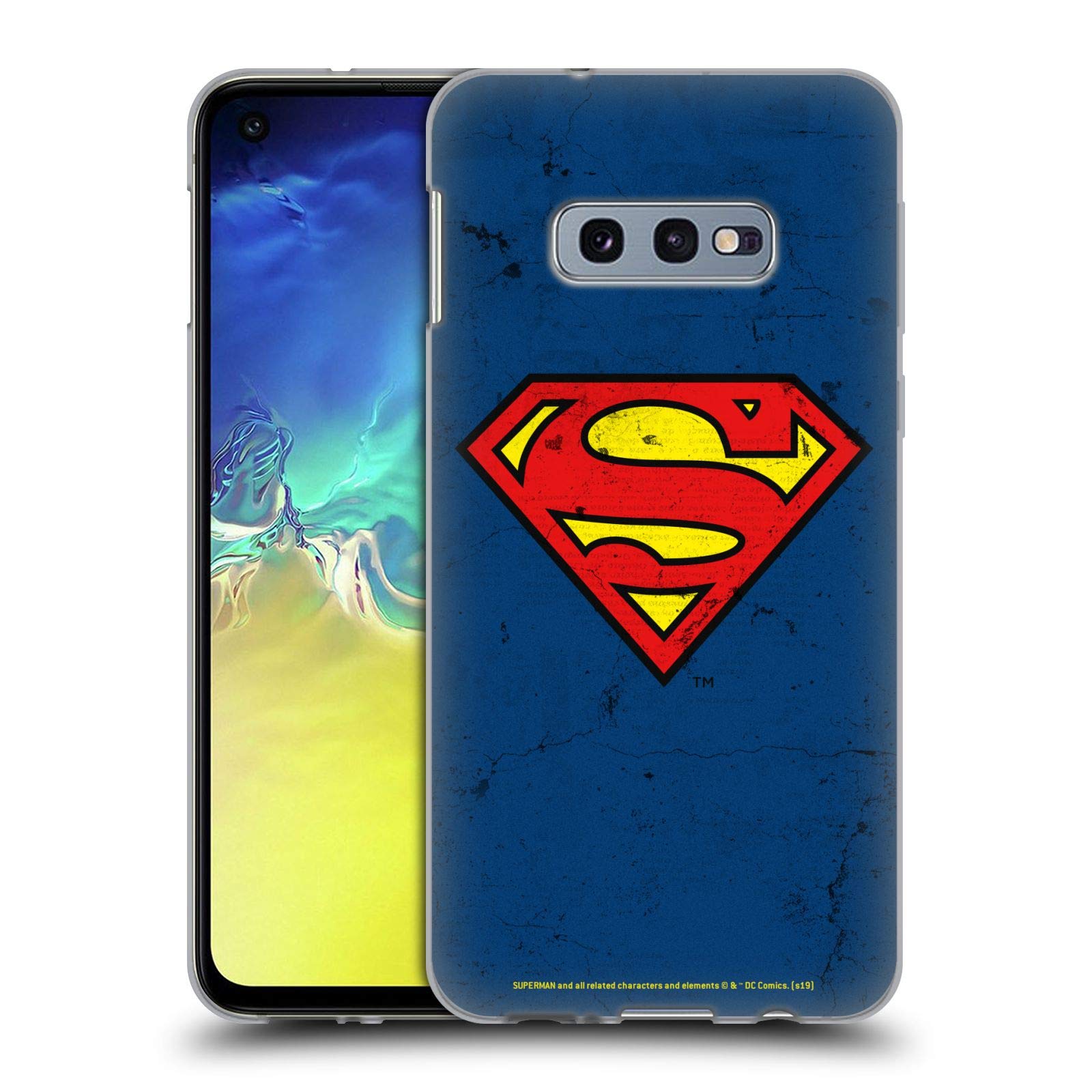 Head Case Designs Officially Licensed Superman DC Comics Distressed Look Soft Gel Case for Samsung Galaxy S10e - Durable Protection for Everyday Use