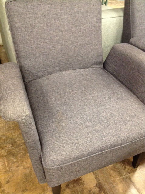 Comfortable Grey Fabric & Wood Chair - Modern Home Office & Living Room Seating for Relaxation & Work