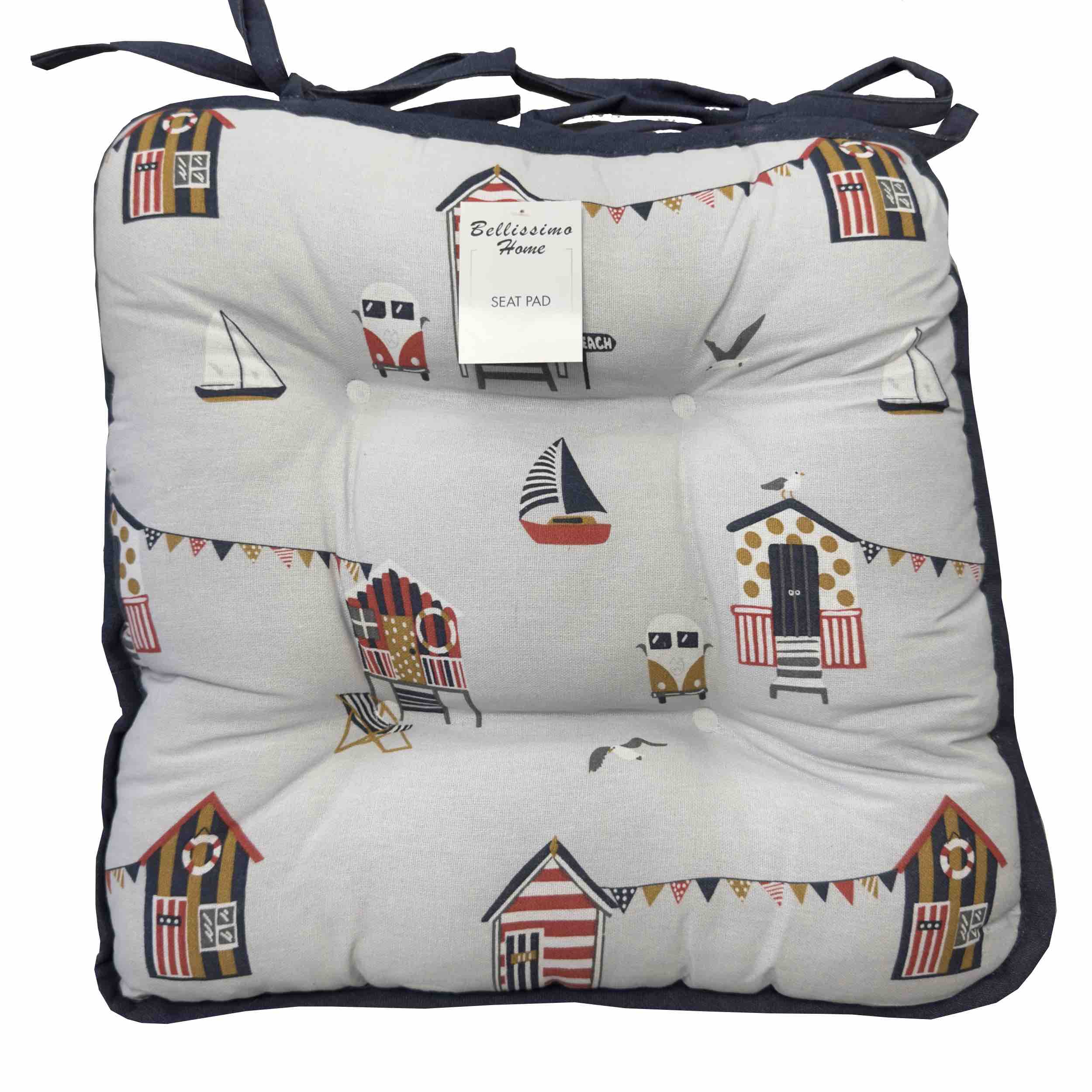 Bellissimo Beach Hut Seat Pad - Waterproof Cushion for Outdoor Chairs, Picnics, and Camping - Comfortable & Durable Patio Furniture Accessory for Poolside, Garden, and Beach Use