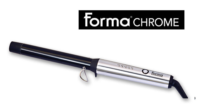 TURBOPOWER® FORMA® Chrome Professional Hair Curling Wand - 1.25 Inch Barrel for Long Lasting Beach Waves & Curls - Perfect for Home Styling, Salons & Special Occasions