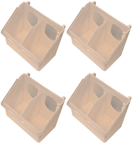 4 Pack Plastic 2 Hole Bird Feeders for Quails, Pigeons & Doves - Outdoor Garden, Patio & Backyard Bird Feeding Accessories