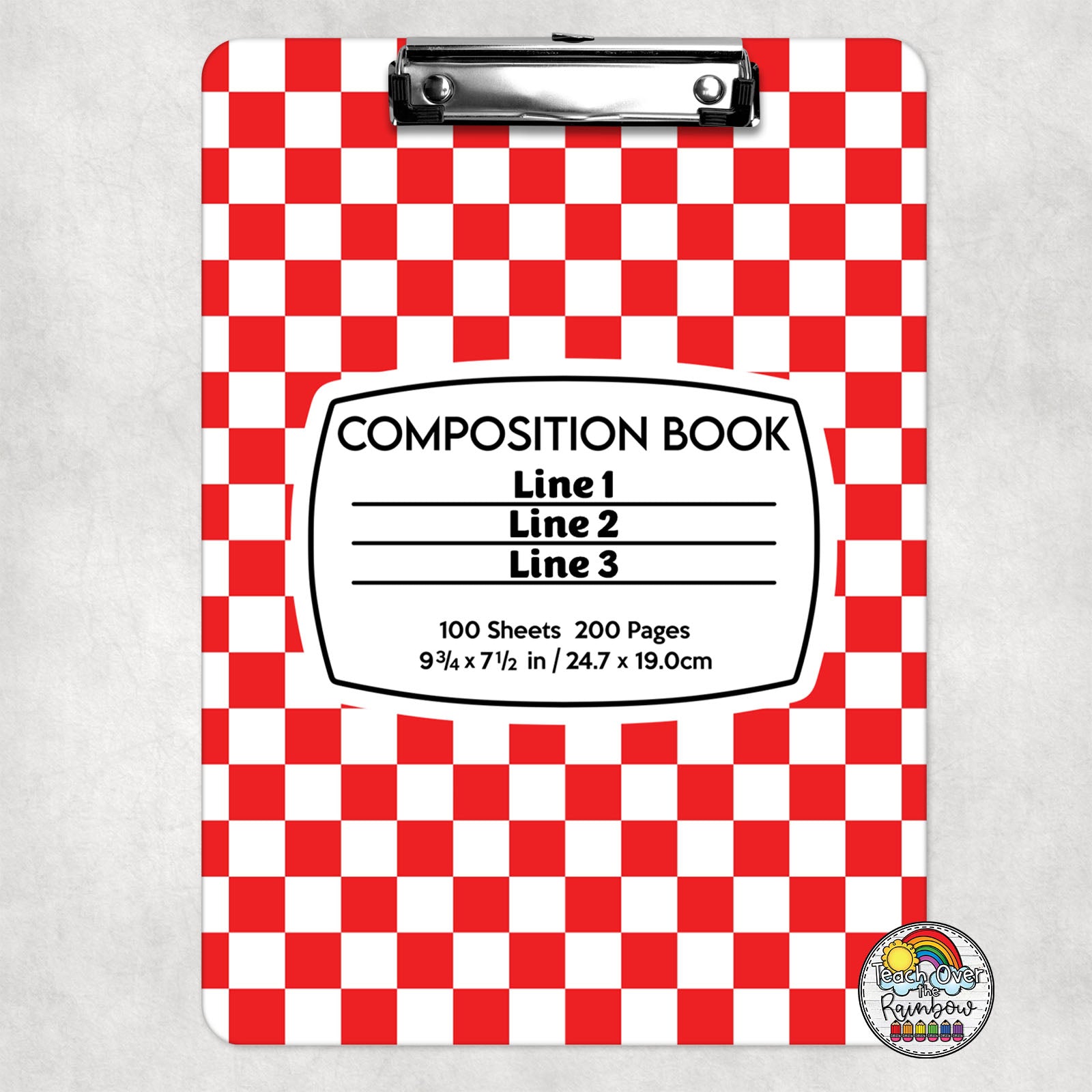 Checkered Composition Notebook 2-Pack - Classic School & Office Clipboard for Students, Teachers & Professionals - Perfect for Note-Taking, Homework & Organization