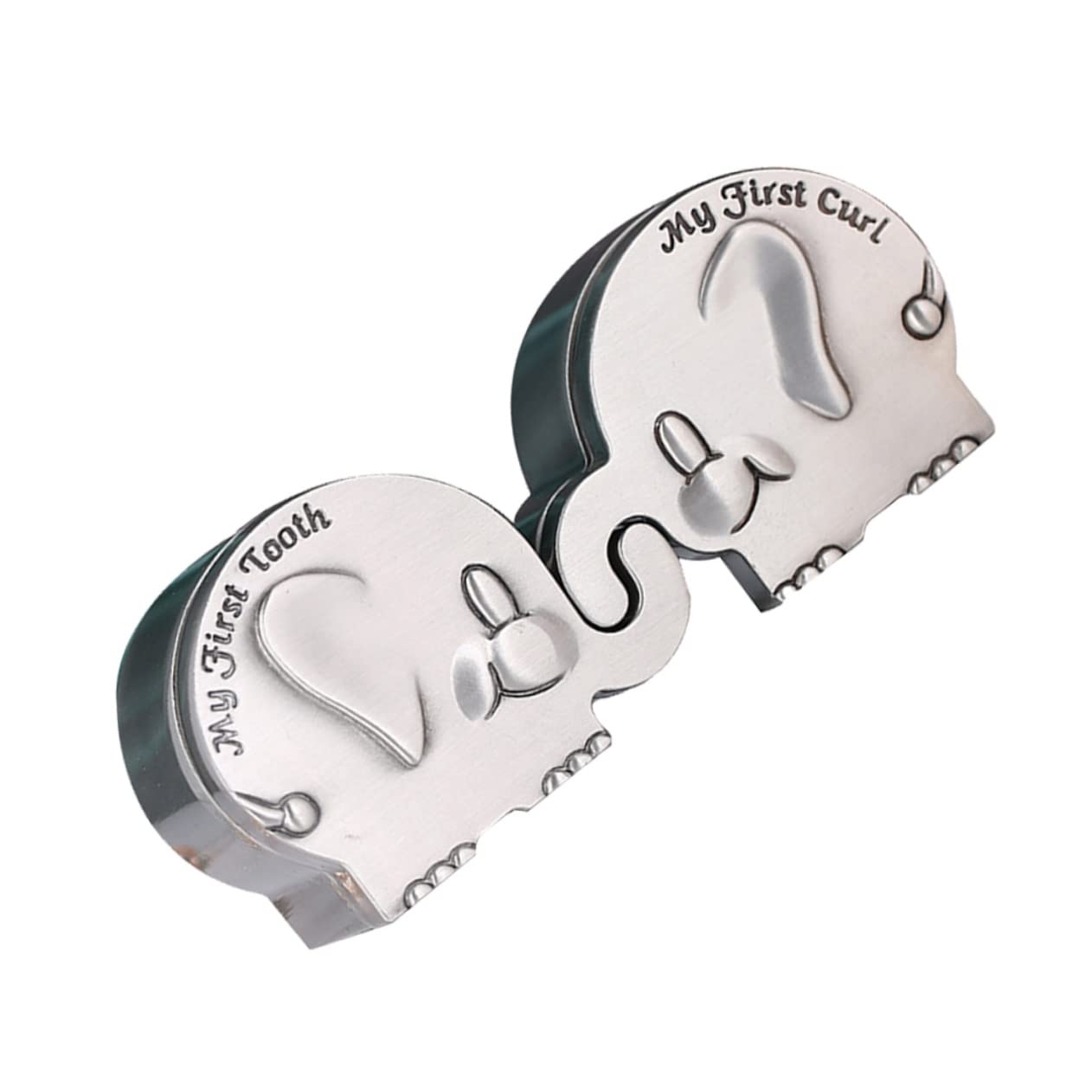 BIUDECO Silver Baby First Tooth and Curl Keepsake Box - Elegant Metal Newborn Tooth Storage Container for Memory Preservation | Perfect Baby Shower Gift, Christening Present, and Milestone Keepsake