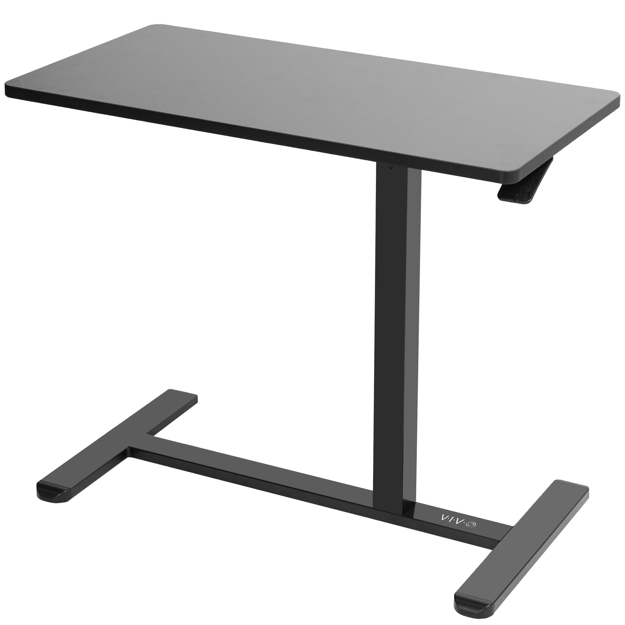 Adjustable Height 32 x 16 Inch Over Couch Laptop Table - Black Bedside Desk for Recliner, Sofa & Bed - Portable Workstation for Home Office, Gaming & Reading (Model CART-V02L)