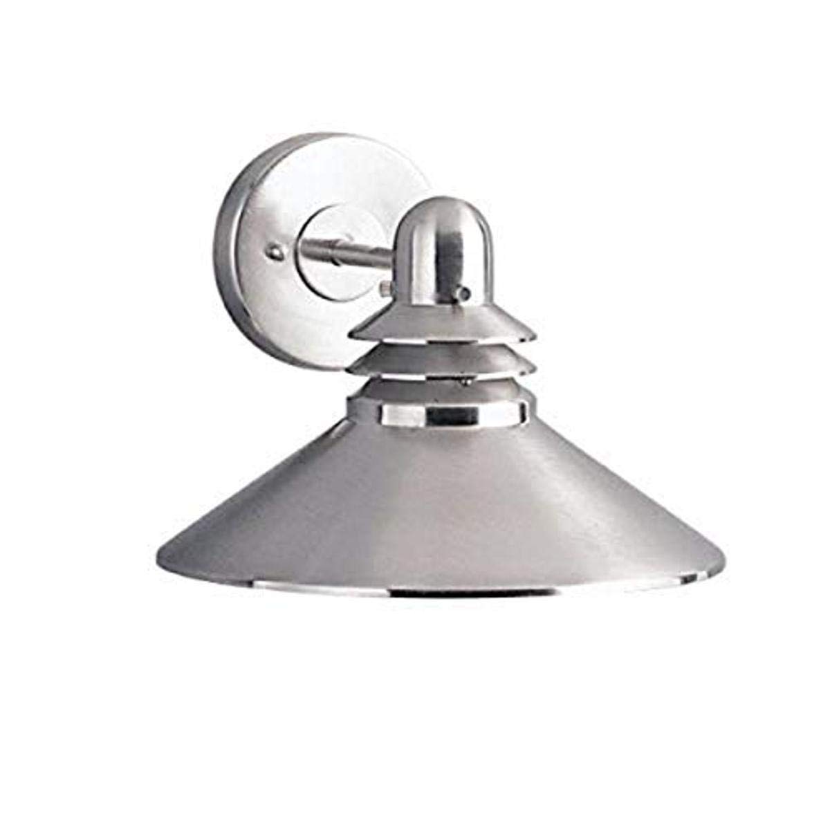 Kichler 9044NI Grenoble 1-Light Indoor Outdoor Wall Sconce - Brushed Nickel Finish - Perfect for Patio, Porch, Entryway & Hallway Lighting