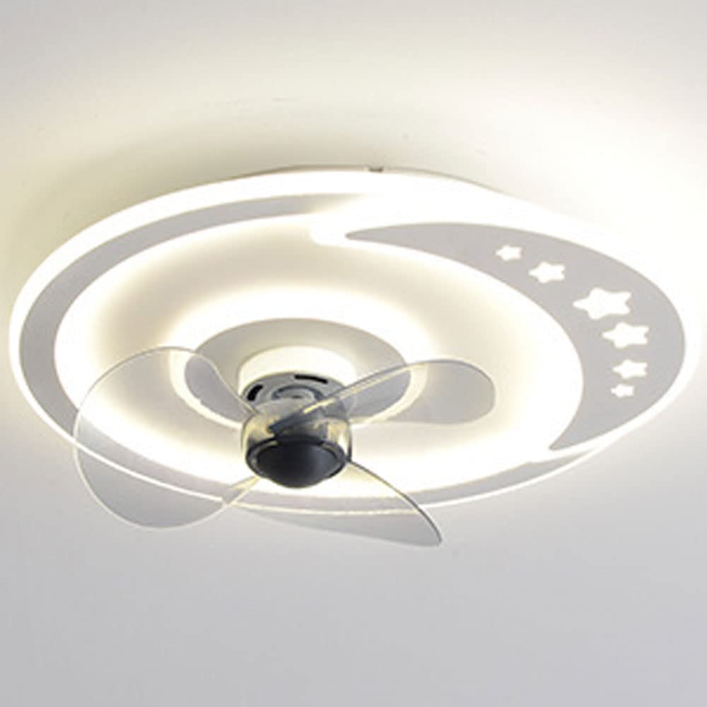 KHARIGAI 19.3 Inch Low Profile Ceiling Fan with Lights and Remote Control - Ultra Quiet Modern Indoor Ceiling Fan Light for Bedroom, Living Room, Kids Room - Perfect for Home Cooling and Stylish Lighting