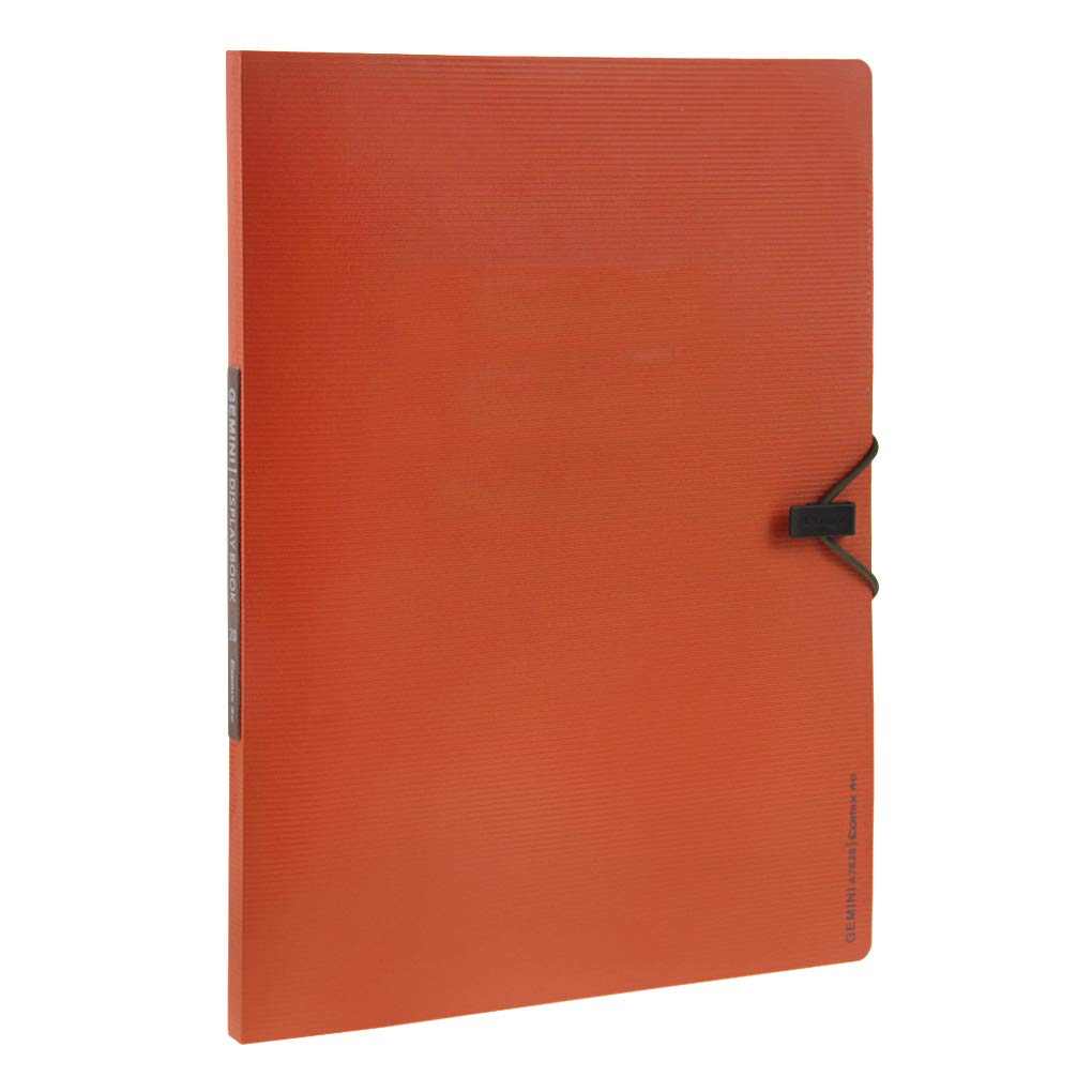 20-Pocket Expanding File Folder with Clear Plastic Pockets - A4 Portable Document Organizer with Cord Closure | School, Office & Home Use for Paperwork, Receipts & Project Organization (Orange)