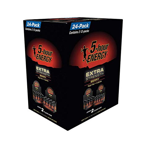 5-Hour Energy Extra Strength Berry Flavor - 24 Bottles (3-Pack) | Energy Booster for Workouts, Study & Long Drives | Caffeine & Vitamin B12 Supplement
