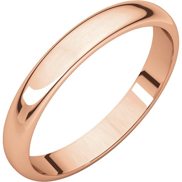 14K Gold 3mm Half Round Wedding Band for Women - Elegant & Timeless Bridal Ring for Engagement, Anniversary & Special Occasions